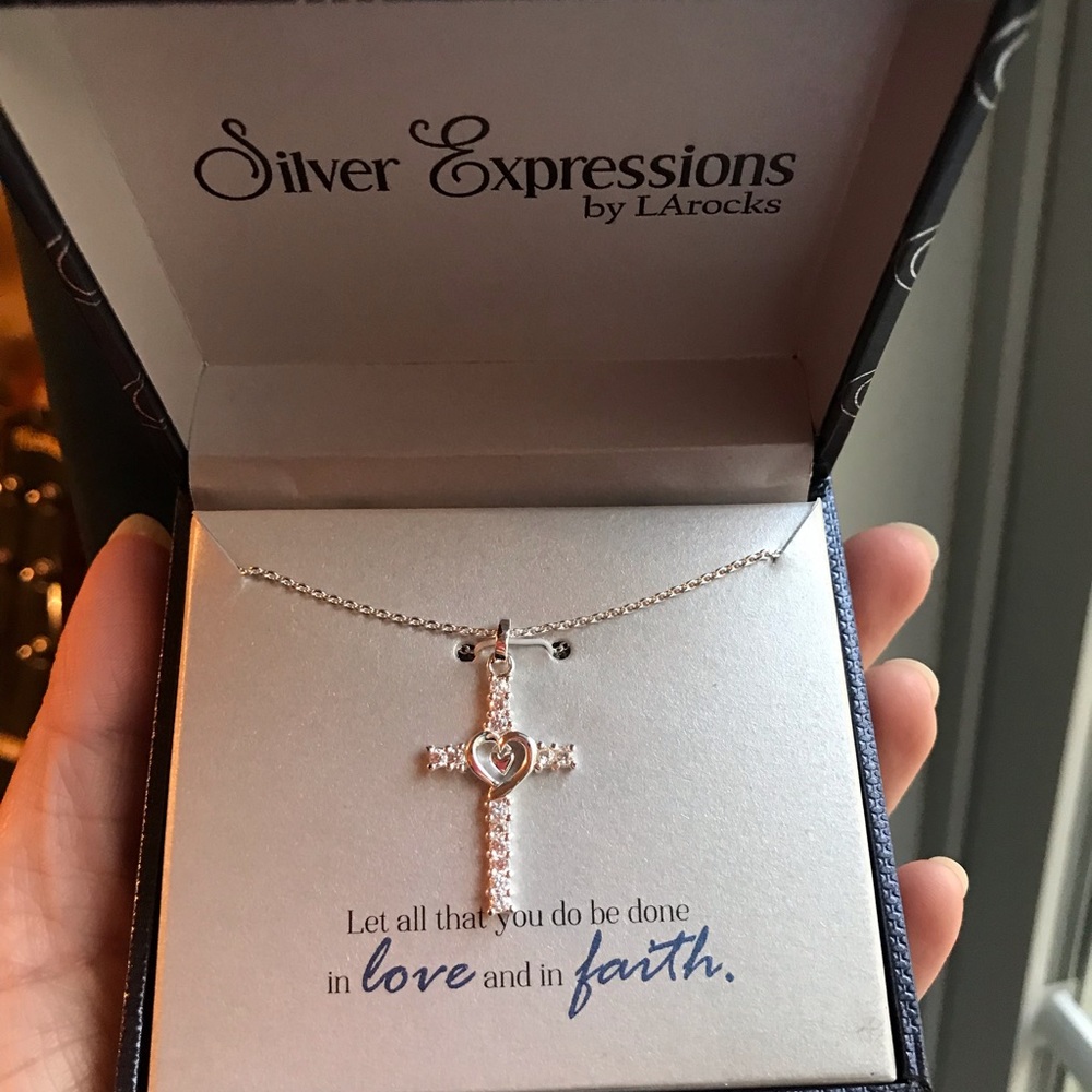 Sterling silver cross necklace